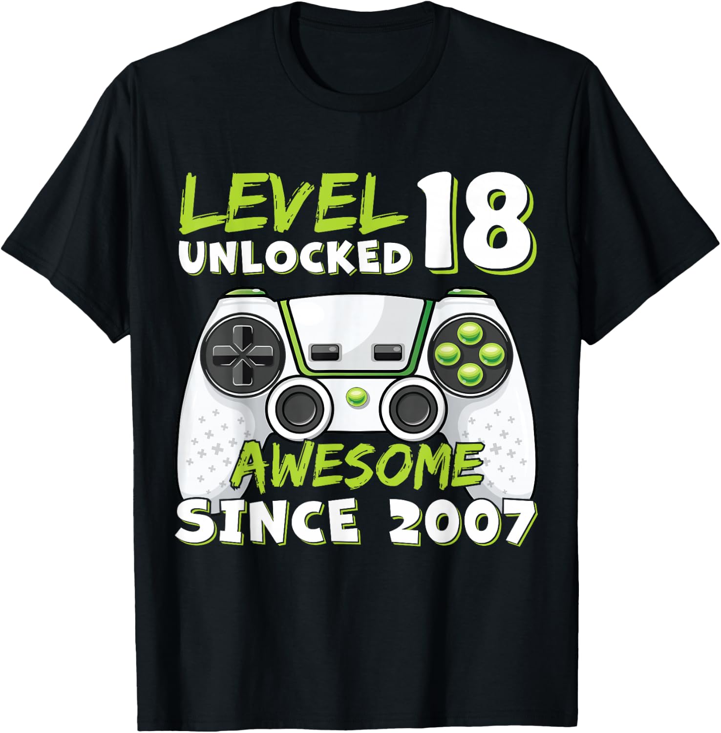 18 Year Old BDay Decorations Men Boy 18yr 2007 18th Birthday T-Shirt - T-Shirt | Black