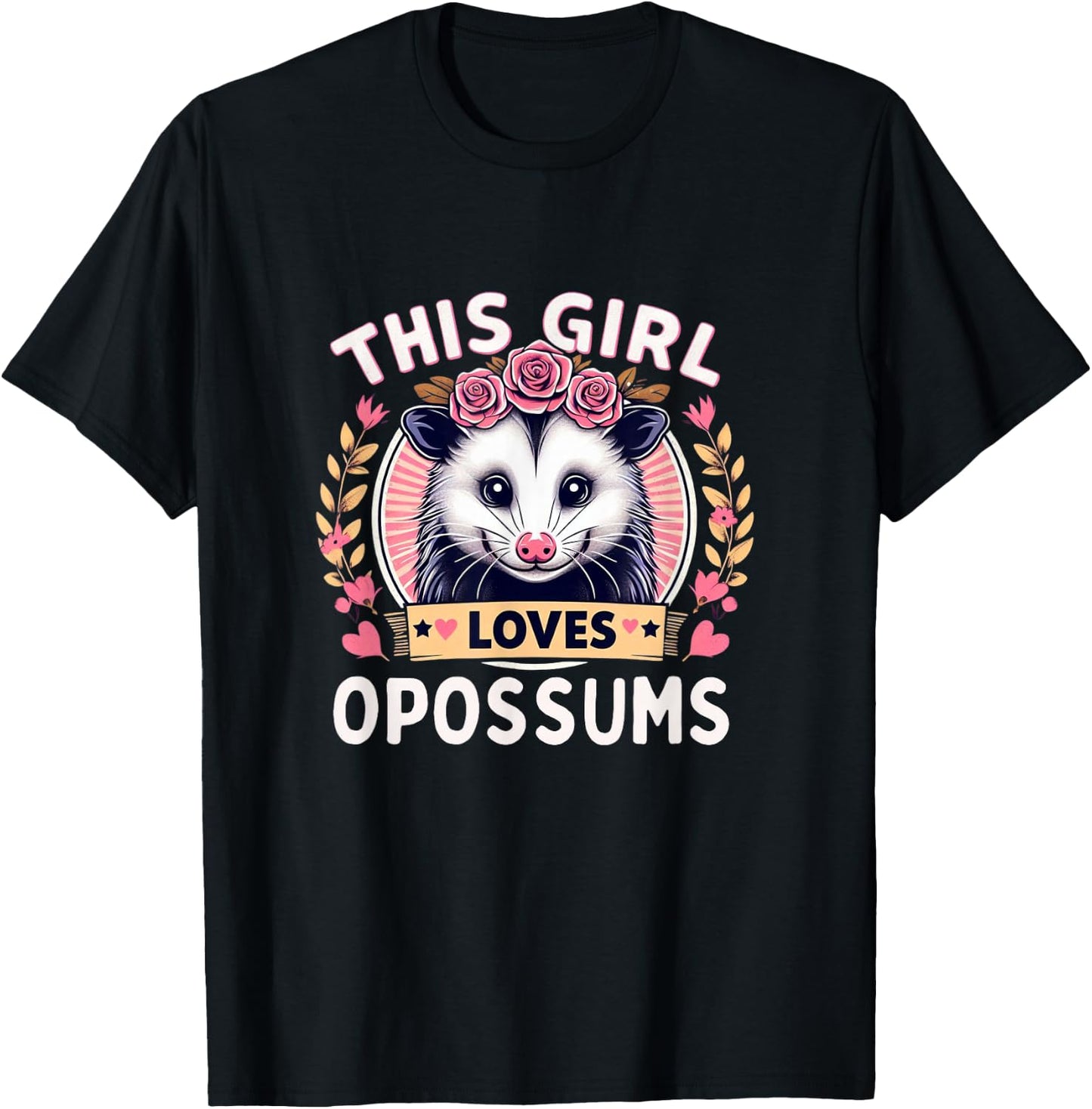 Opossum Shirt Girls Opossum Lover Opossums T-Shirt - T-Shirt | Black
