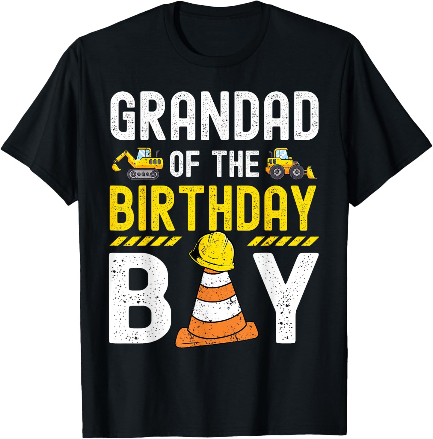 Grandad Of The Birthday Boy Construction Worker Bday T-Shirt - T-Shirt | Black