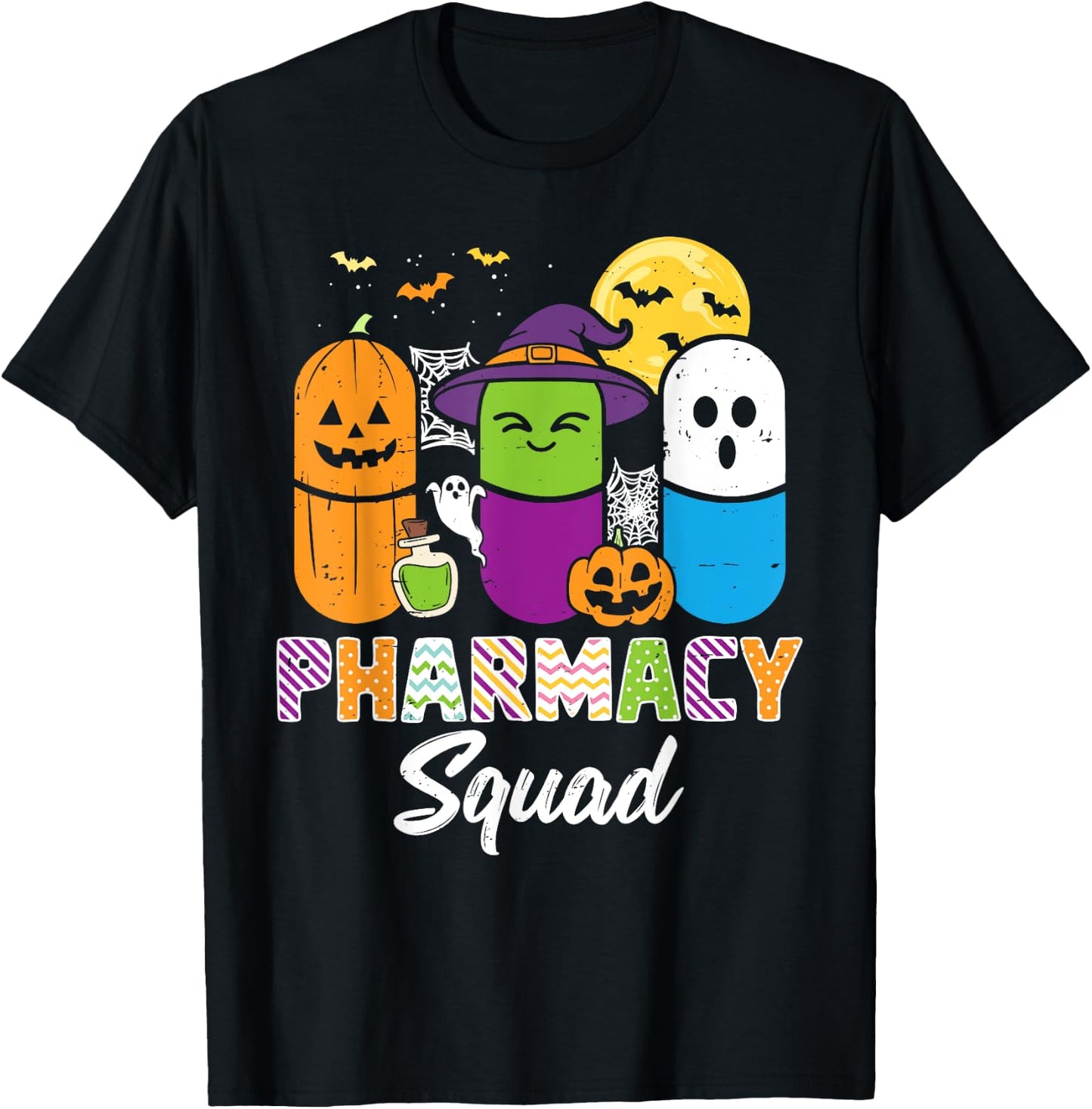 Halloween Pharmacy Squad PIlls Costume Pharmacist Women Men T-Shirt - T-Shirt | Black