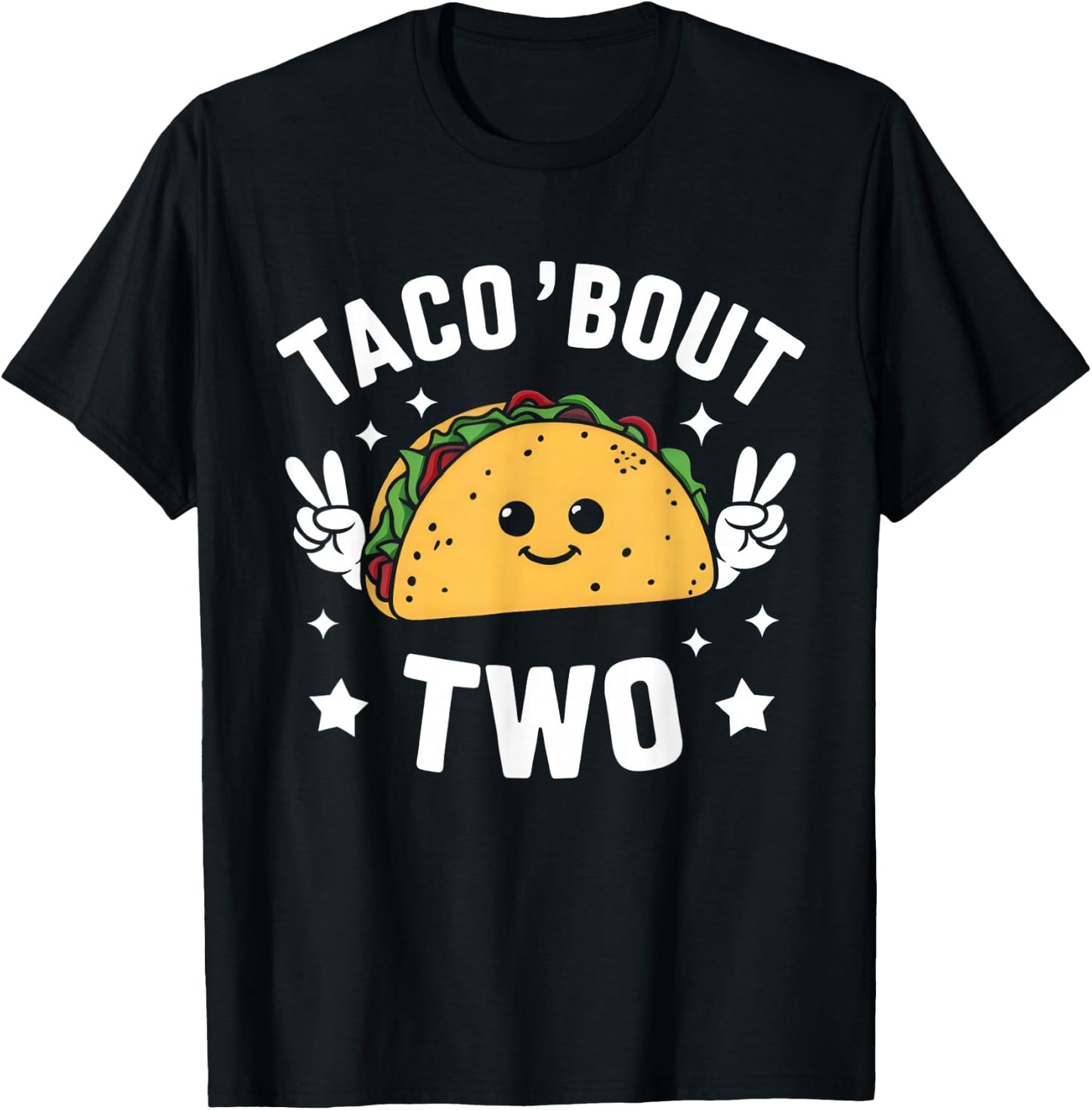 Taco Bout Two Mexican 2 year old Boy Girls Second Birthday T-Shirt - T-Shirt | Black