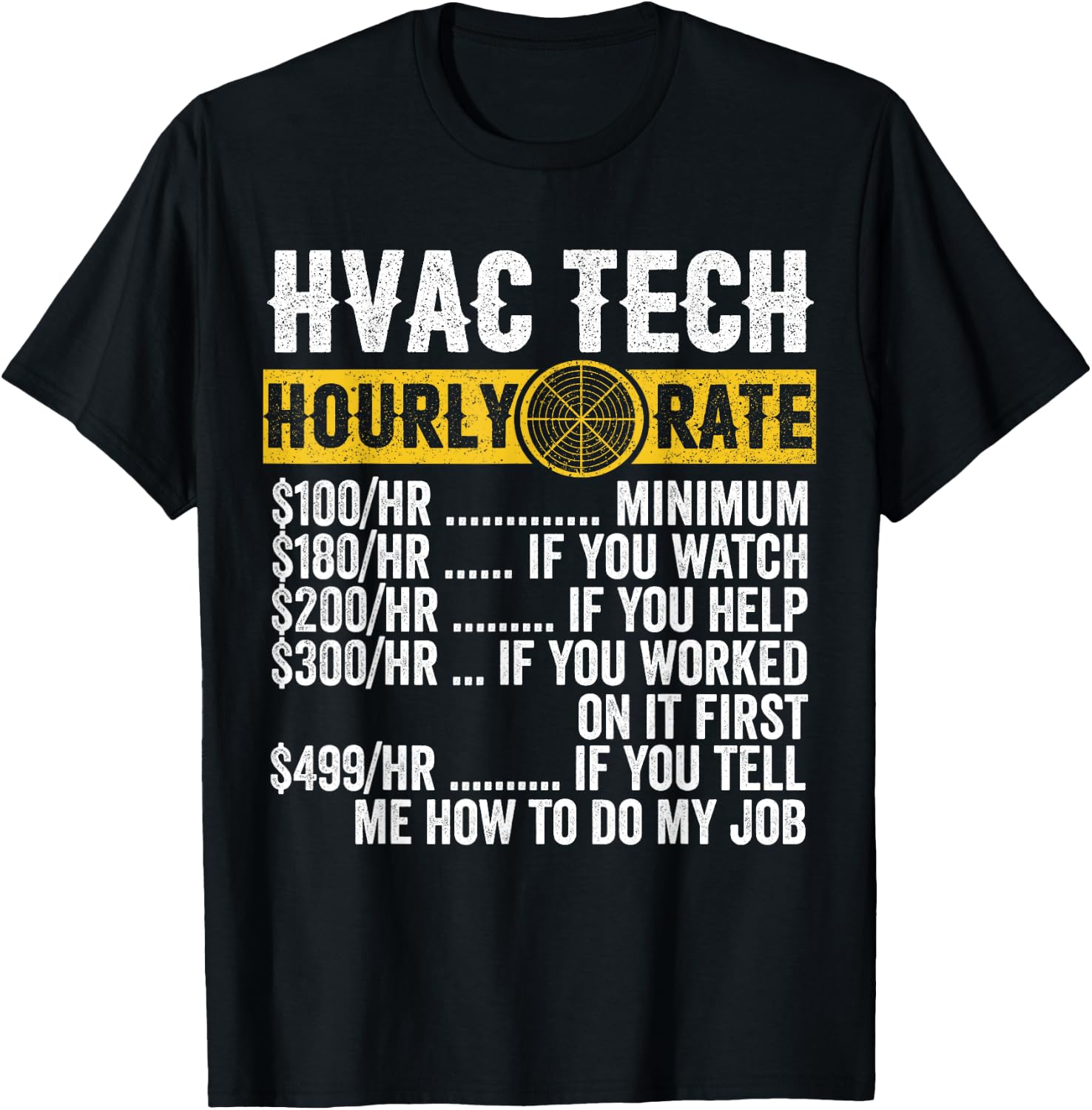 Funny Classic Car Hourly Set for HVAC Technicians T-Shirt - T-Shirt | Black