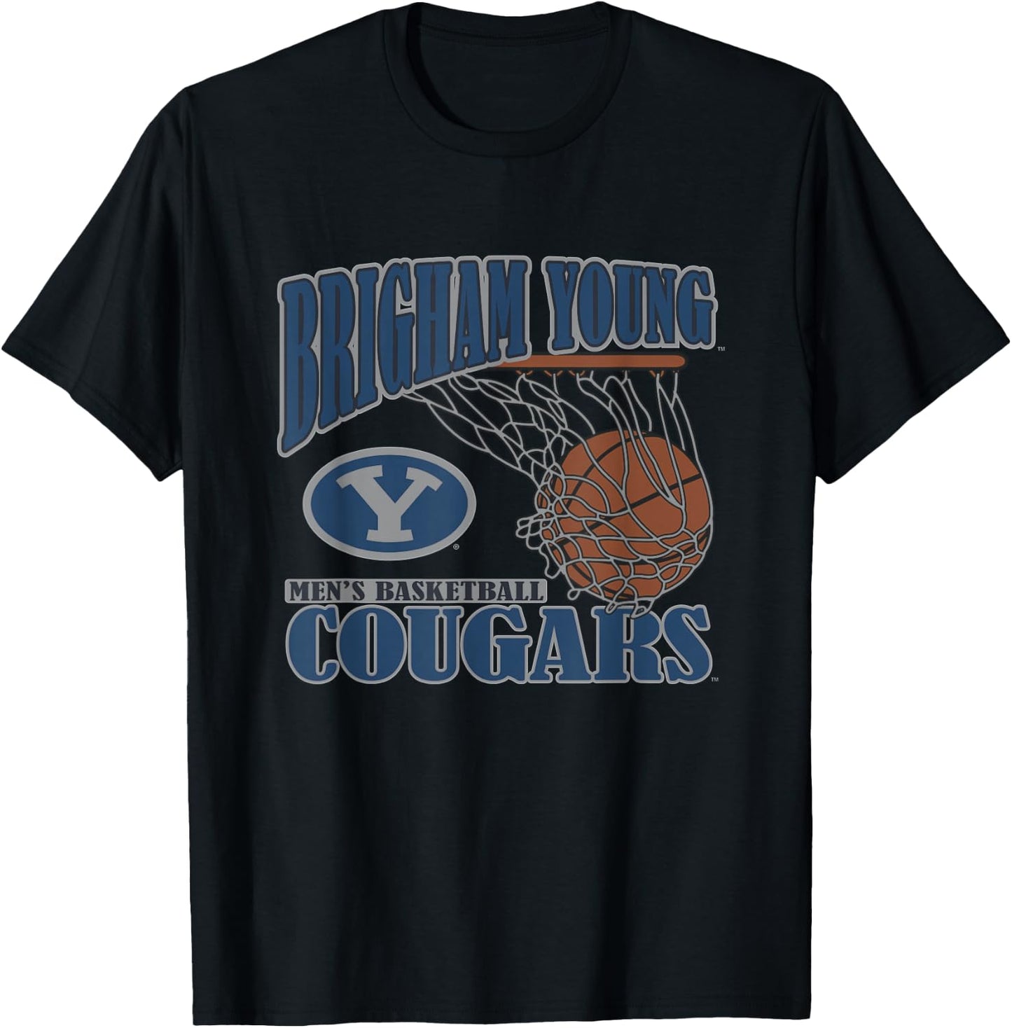 BYU Cougars Basketball Vintage Lift Navy Officially Licensed T-Shirt - T-Shirt | Black