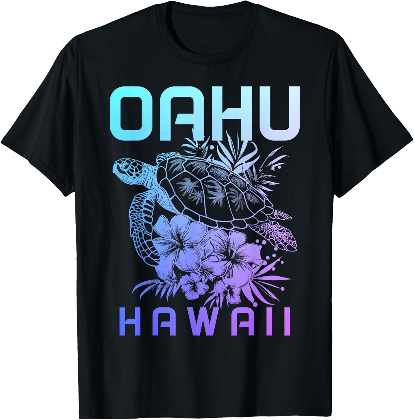 Oahu Hawaii Sea Turtle Hawaiian Surfer Souvenir T-Shirt - T-Shirt | Black