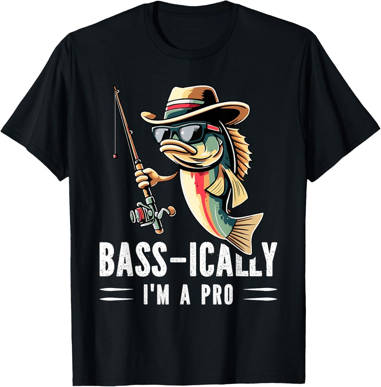 Bass-ically, I'm a Pro Bass Fishing Apparel Kids T-Shirt - T-Shirt | Black