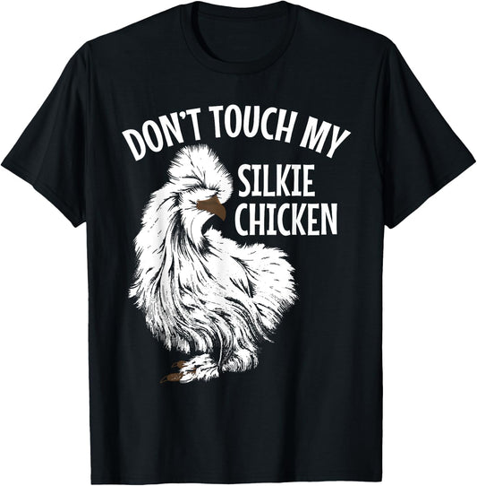 Silkie Chicken Owner White Fluffy Silke Chicken Silkie Mama T-Shirt - T-Shirt | Black