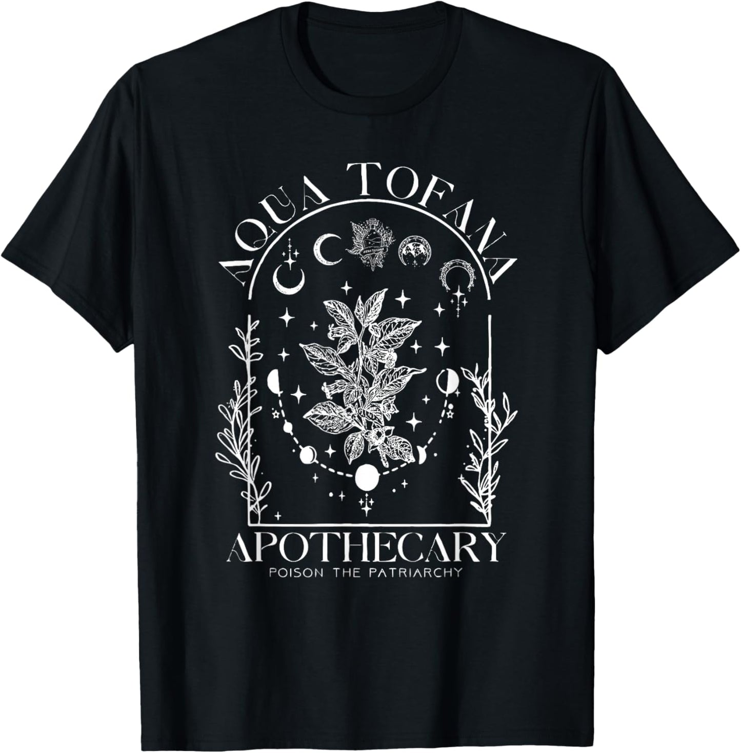 Vintage Aqua Tofana Apothecary Poison The Patriarchy T-Shirt - T-Shirt | Black
