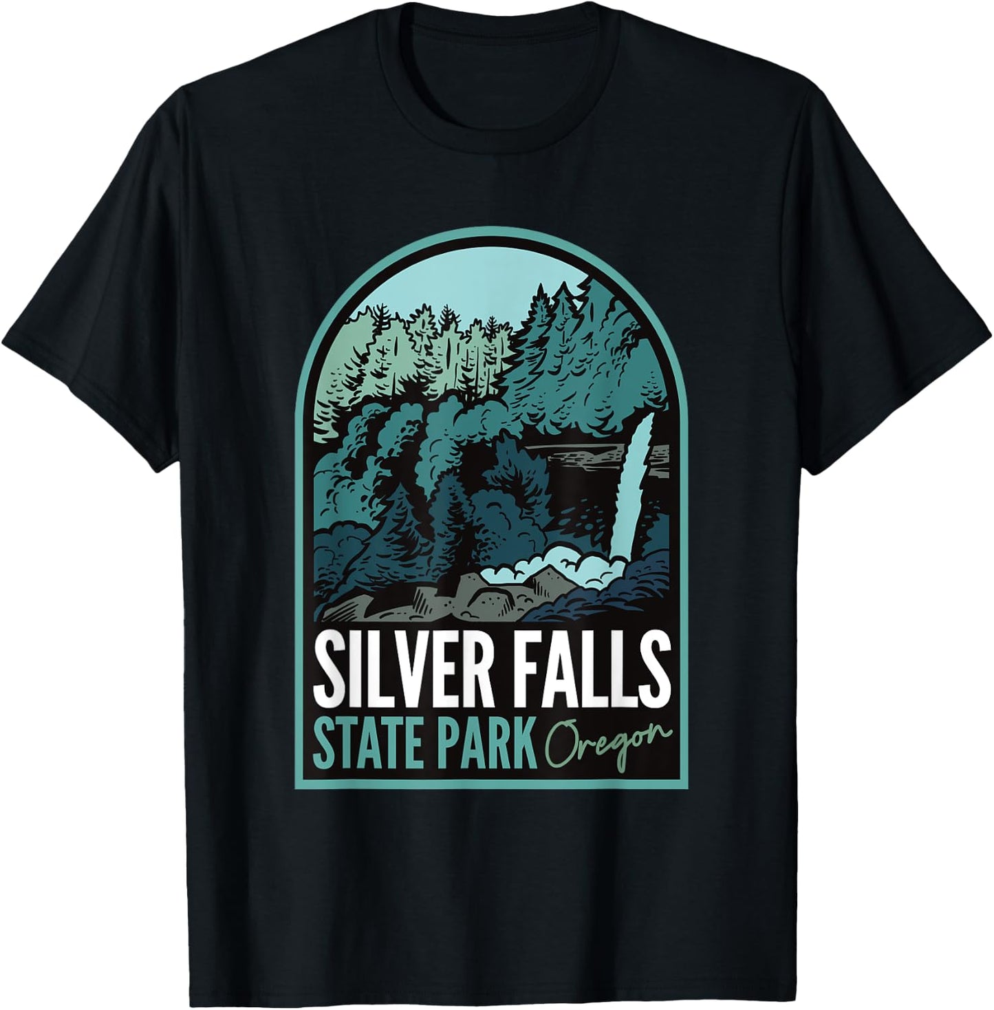 Silver Falls State Park Oregon T-Shirt - T-Shirt | Black