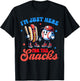 4th Of July Hot Dog I'm Just Here For The Snacks Baseball T-Shirt - T-Shirt | Black