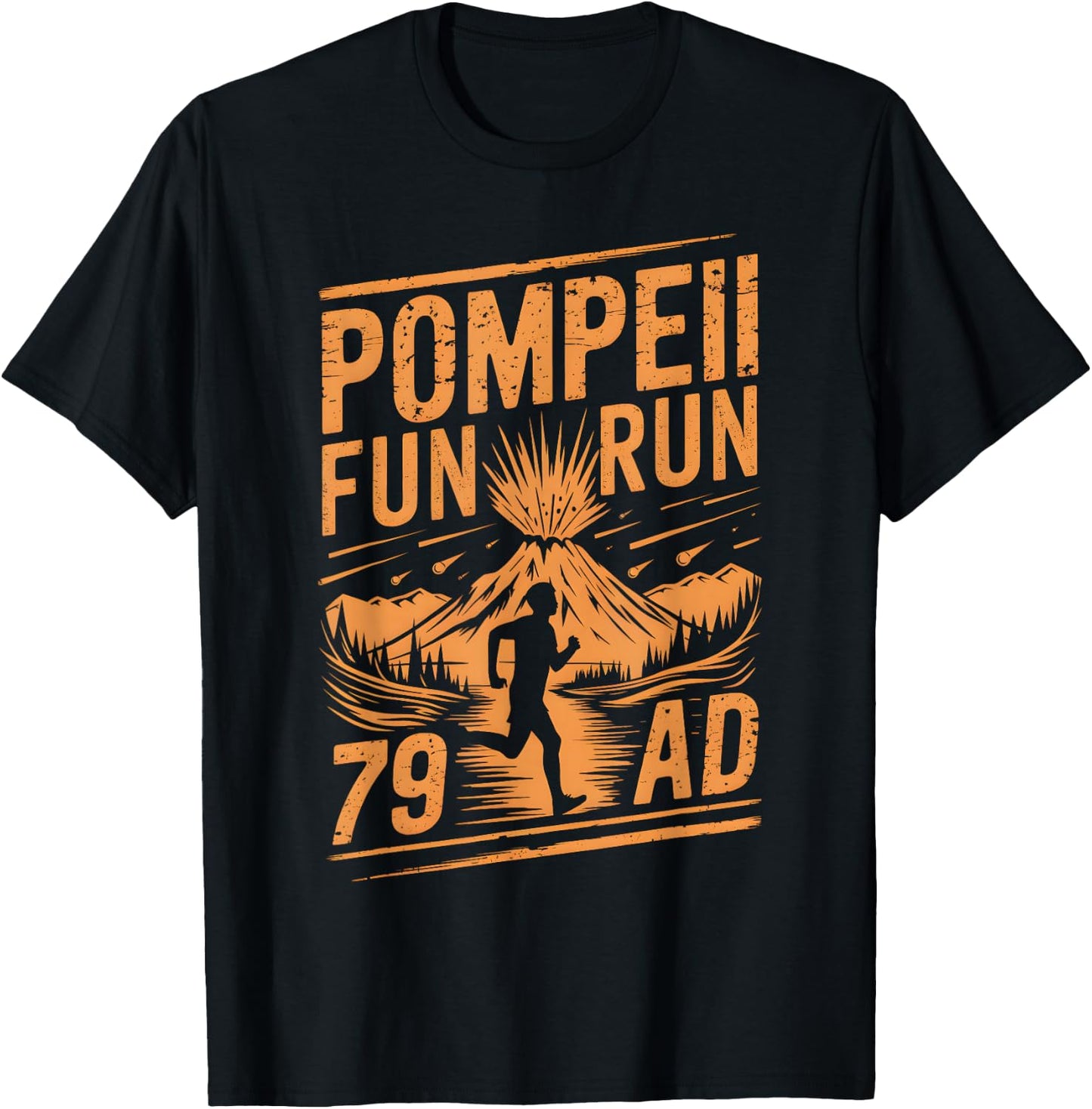 Adults Pompeii Fun Run Volcanologist Volcanology T-Shirt - T-Shirt | Black