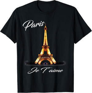 Eiffel Tower Paris Shirt Vintage I Love Paris France Women T-Shirt - T-Shirt | Black