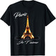 Eiffel Tower Paris Shirt Vintage I Love Paris France Women T-Shirt - T-Shirt | Black