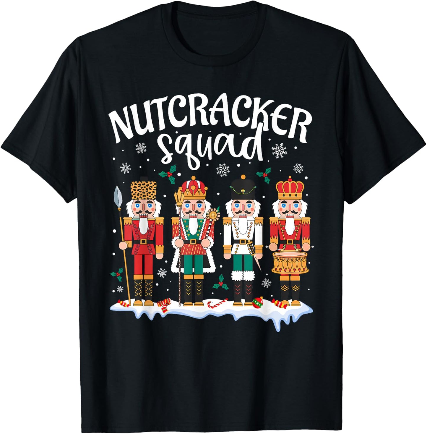 Nutcracker Squad Holiday Christmas Boy Girls Women Men T-Shirt - T-Shirt | Black