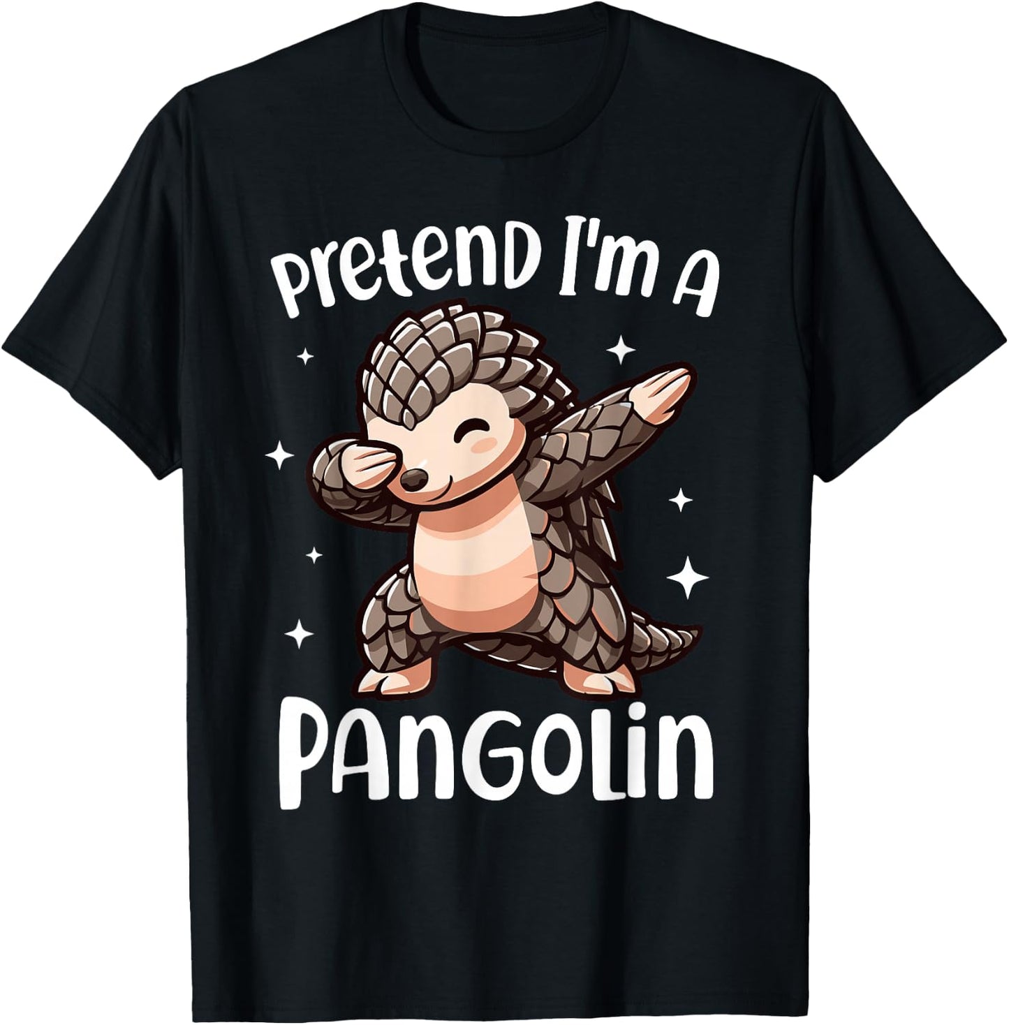 Funny Pretend I'm a Pangolin Easy Halloween Costume T-Shirt - T-Shirt | Black
