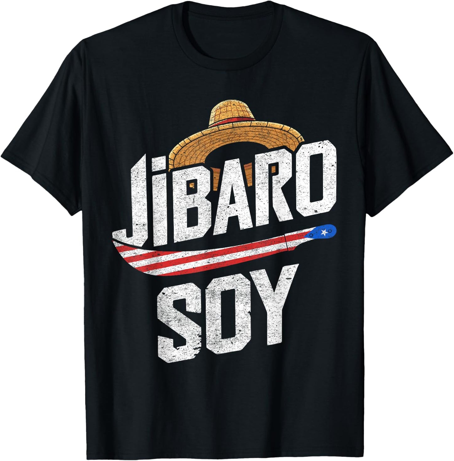 Droll Threads Jibaro Soy Puerto Rico Farmer Taino Boricua Puertorriqueo T-Shirt - T-Shirt | Black
