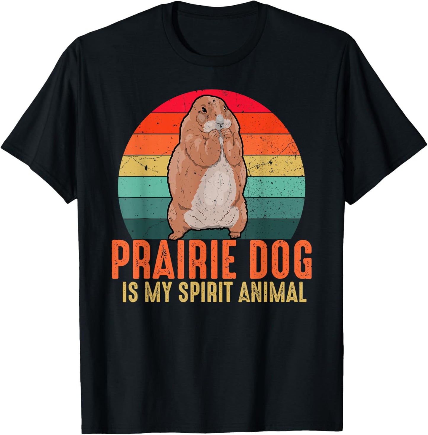 Prairie Dog Is My Spirit Animal Vintage Men Women Kids T-Shirt - T-Shirt | Black
