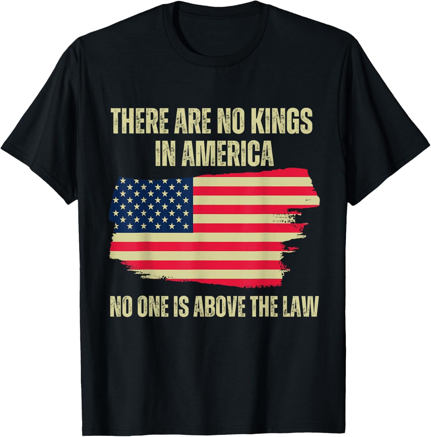 There are no kings in America, 2024 US flag T-Shirt - T-Shirt | Black