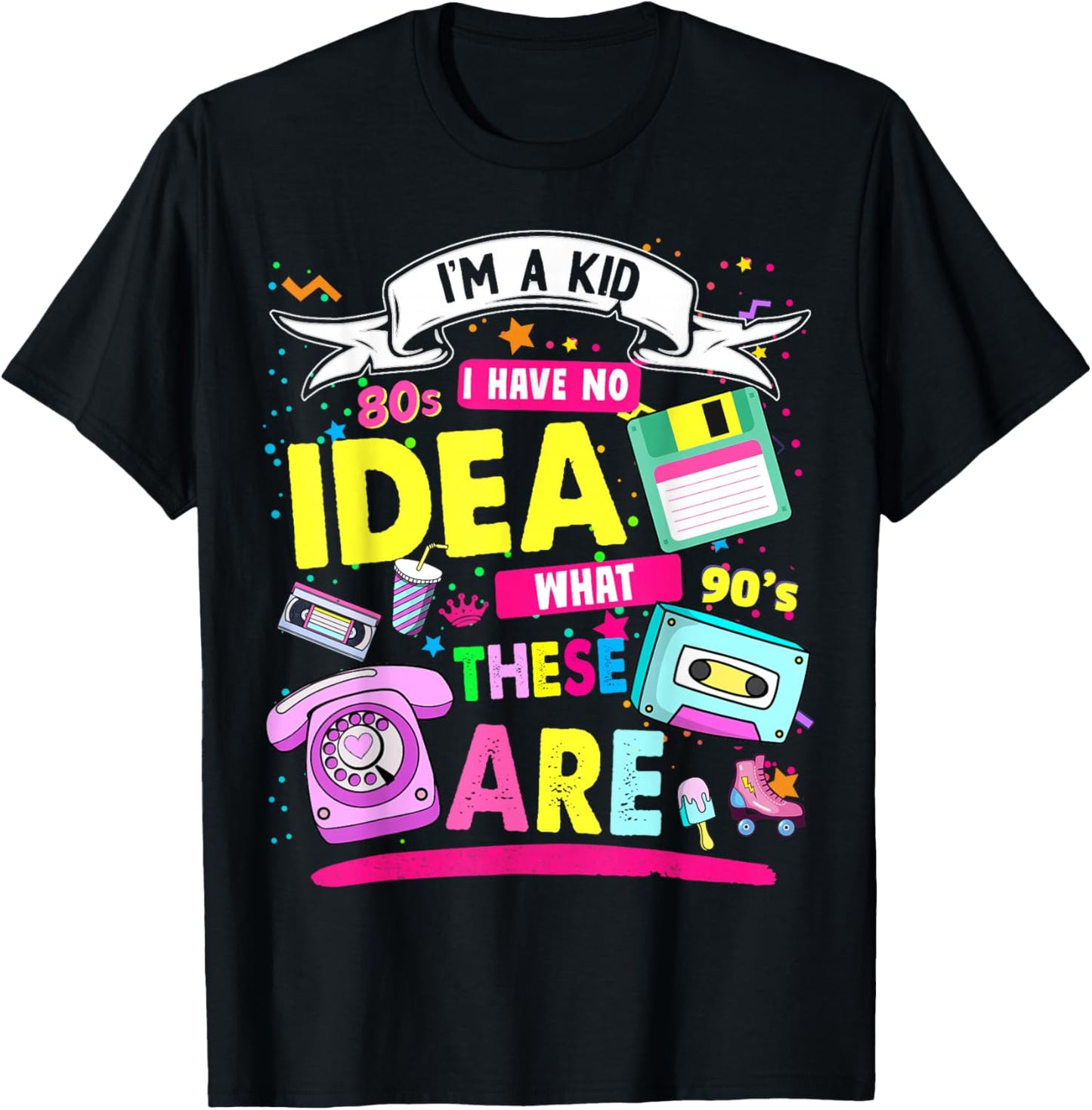 80s Outfit Ideas for Toddlers & Kids 90s Nostalgia T-Shirt - T-Shirt | Black