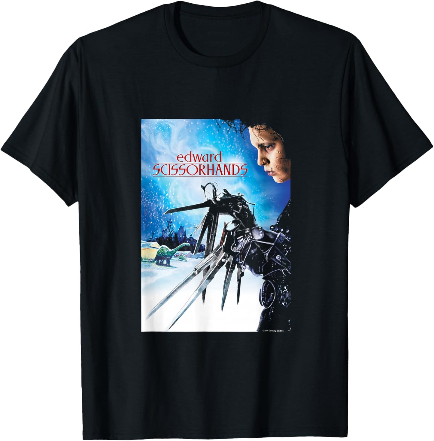 Edward Scissorhands Iconic Vintage Big Chest Movie Poster T-Shirt - T-Shirt | Black