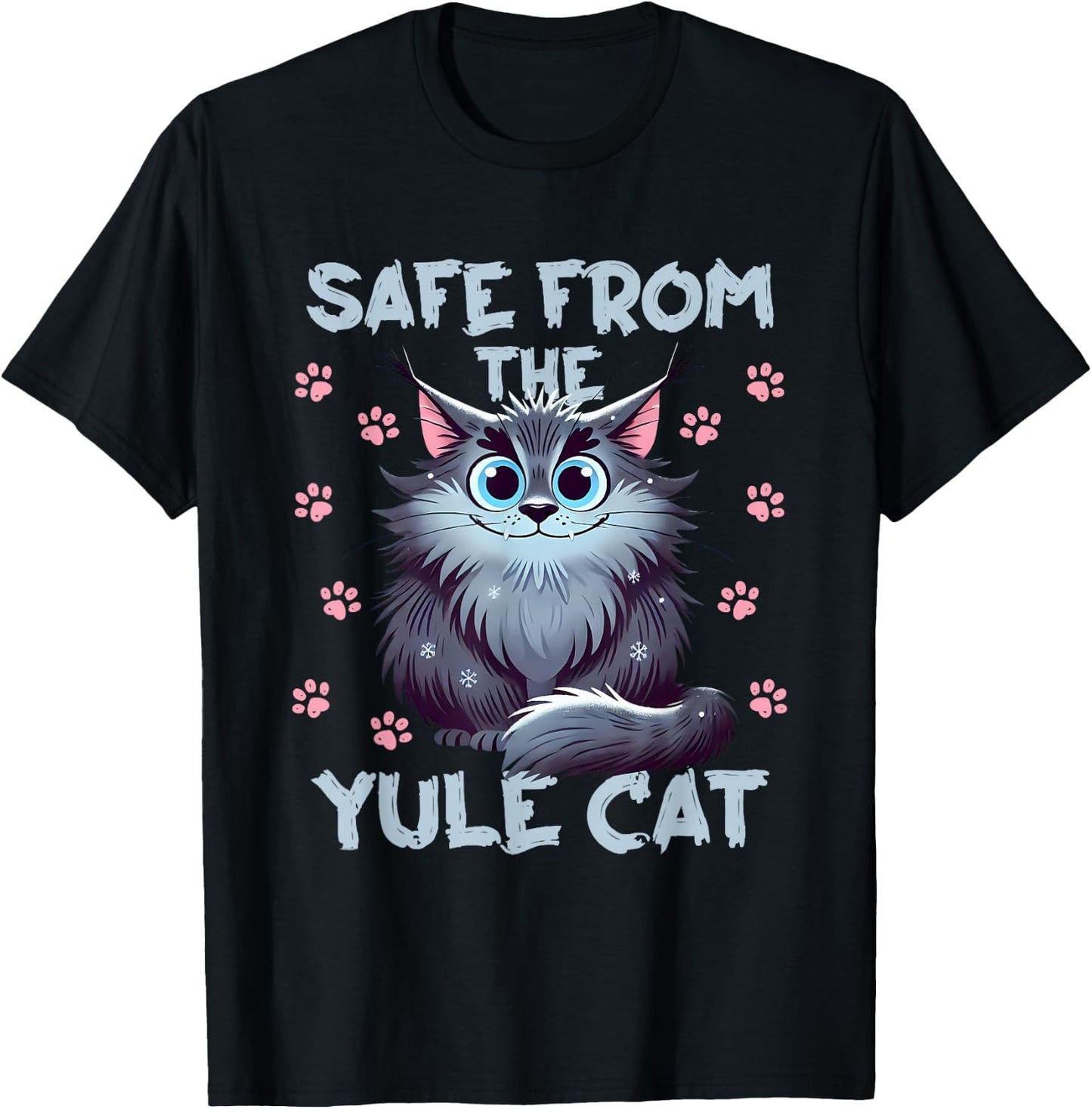 Safe From the Yule Cat Jolakotturinn Icelanic Folklore Women Kids T-Shirt - T-Shirt | Black