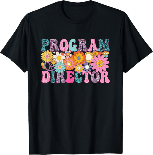 Program Director Week Groovy Leopard Appreciation Day Women T-Shirt - T-Shirt | Black