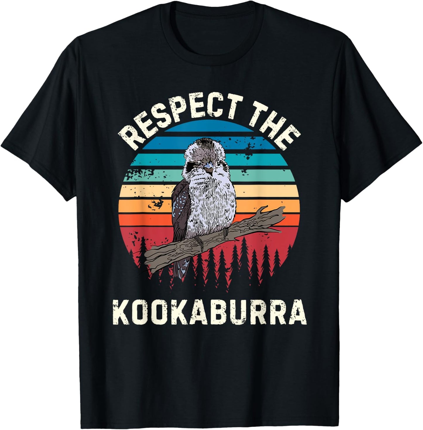 Retro Respect The Kookaburra Bird Vintage Kookaburra Lover T-Shirt - T-Shirt | Black