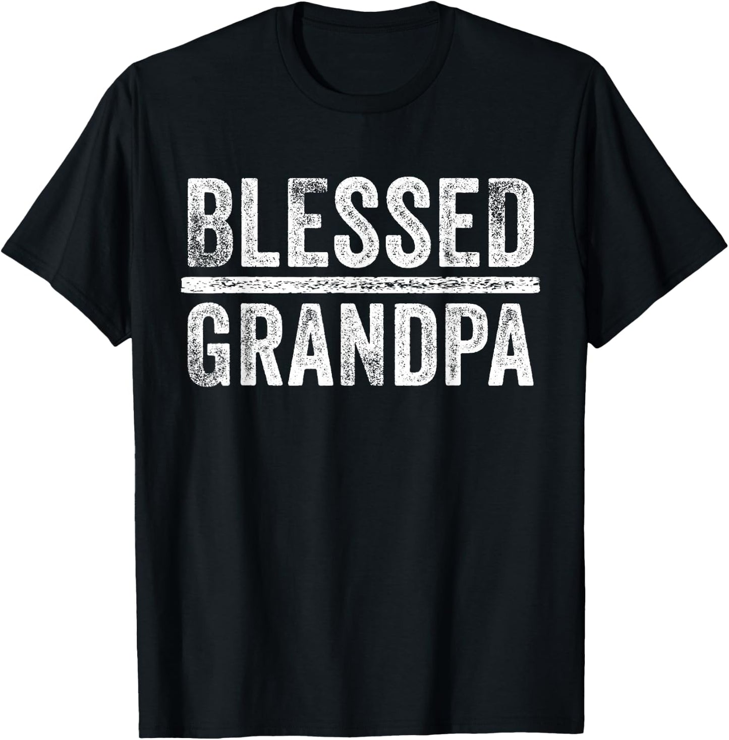 Blessed Grandpa Dad Granddad Father's Day Funny Vintage T-Shirt - T-Shirt | Black
