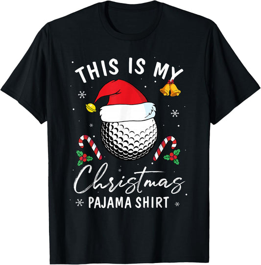 This Is My Christmas Pajama Shirt Golf Lovers Sport Player T-Shirt - T-Shirt | Black