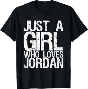 Just A Girl Who Loves Jordan T-Shirt - T-Shirt | Black
