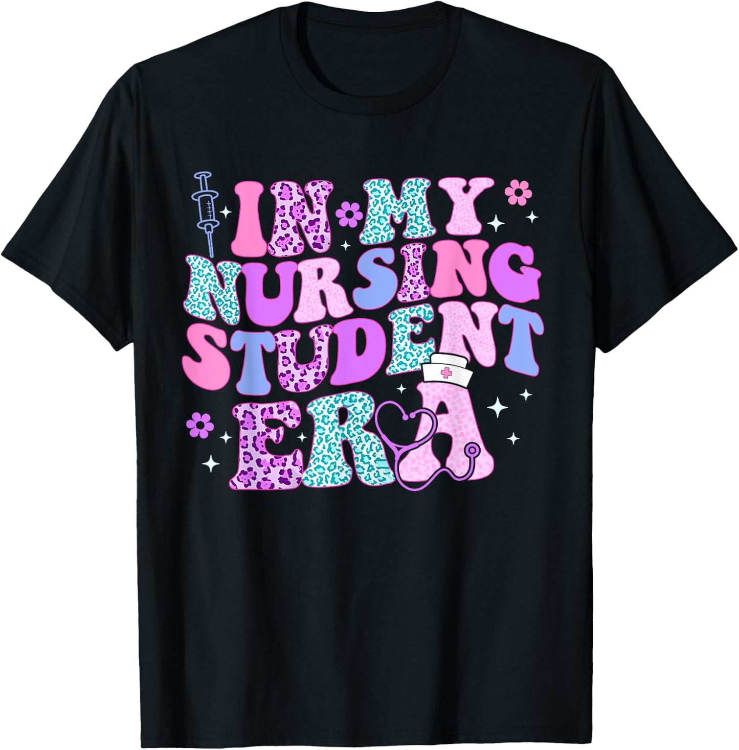 Groovy In My Nursing Student Era Nursing Future Nurse T-Shirt - T-Shirt | Black