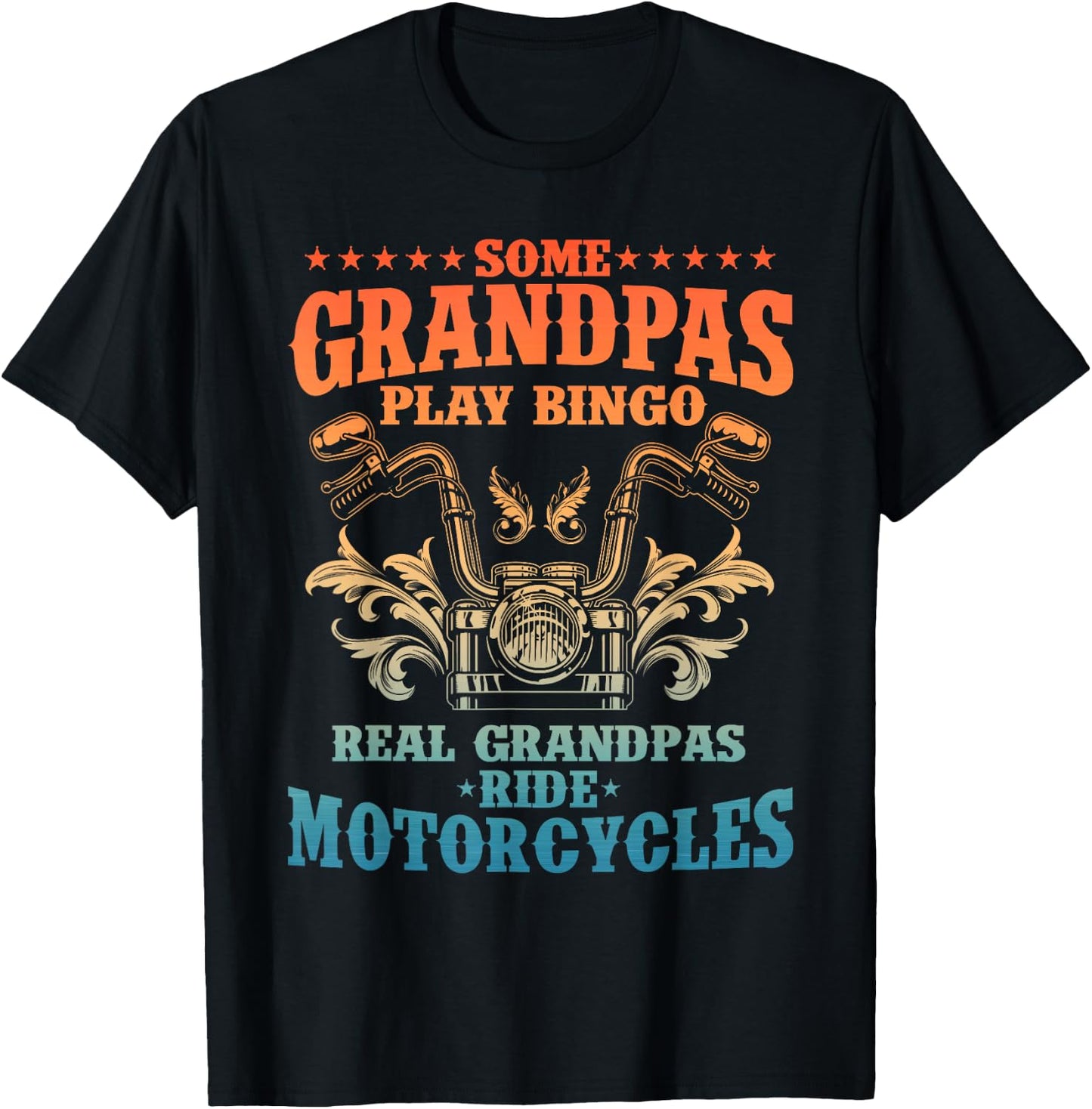 Cool Grandpa Motorcycle Design Biker Motorbike Lover T-Shirt - T-Shirt | Black