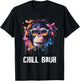 Chill Bruh DJ Monkey Sunglasses Teens Boys Men T-Shirt - T-Shirt | Black