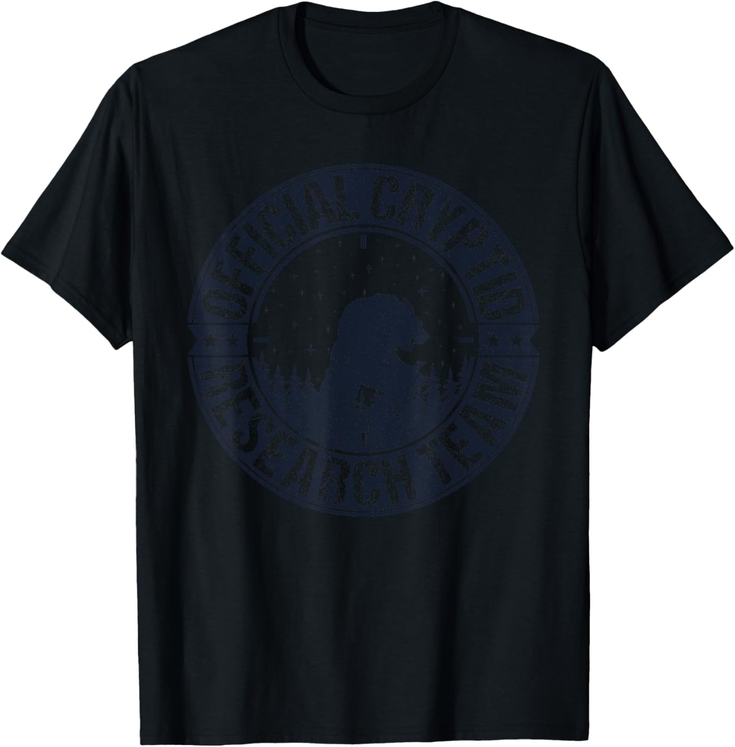 Official Cryptid Research Team Dogman Hunting Creatures T-Shirt - T-Shirt | Black
