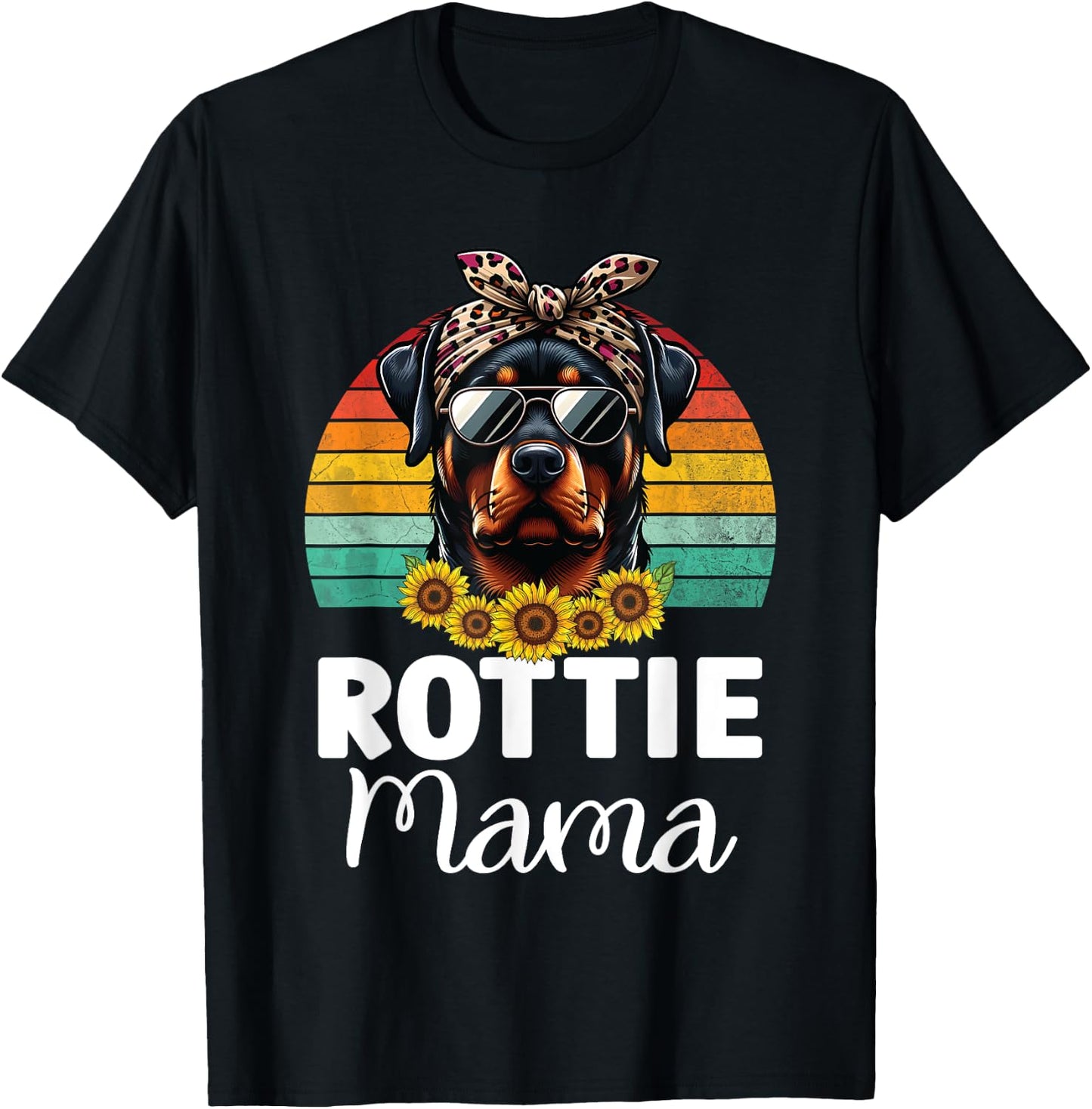 Rottweiler Mom Dog Lovers Rottie Mama Puppy Mother's Day T-Shirt - T-Shirt | Black