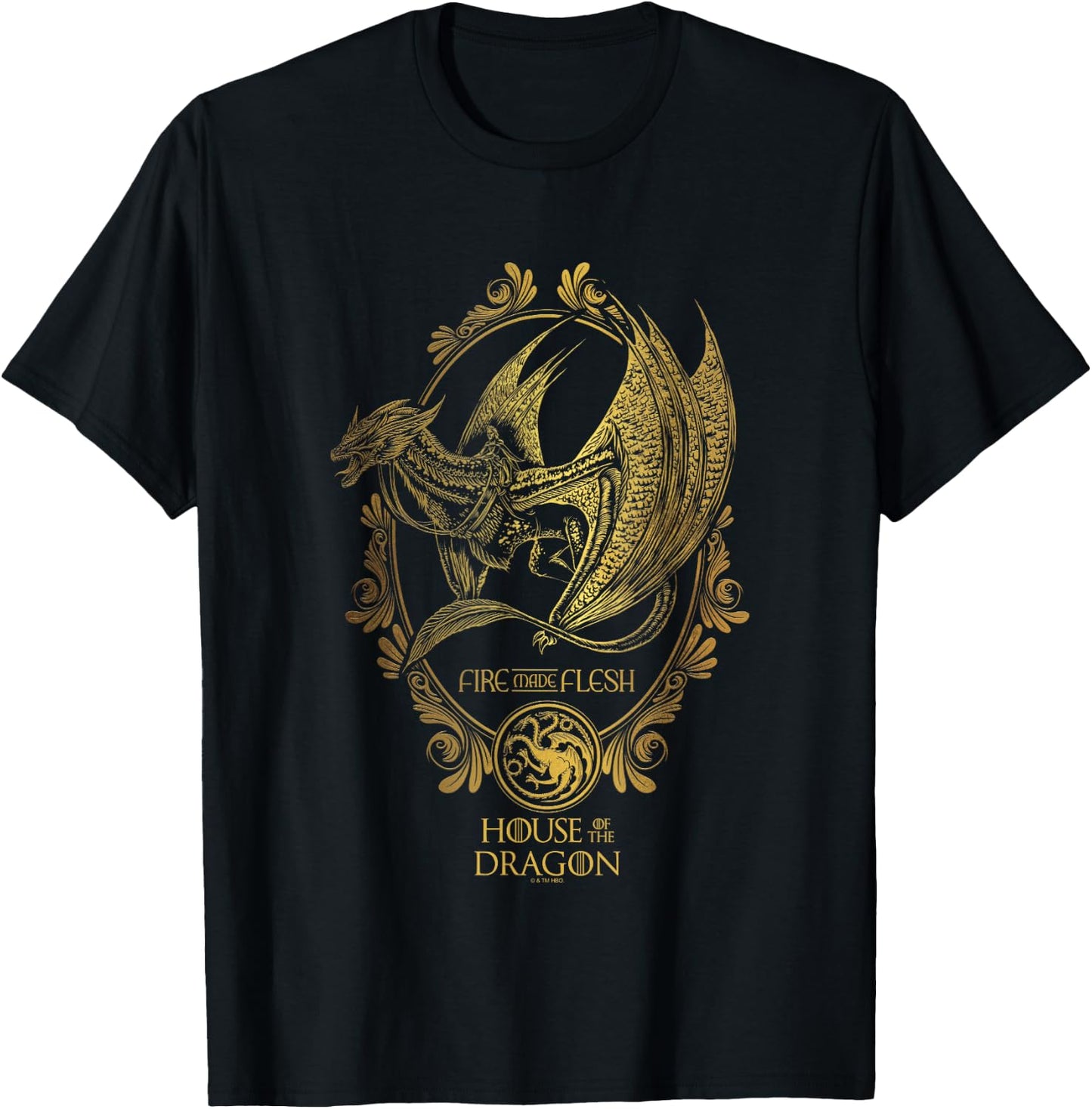 House of the Dragon Iconic Sunfyre Fire And Flesh Big Poster T-Shirt - T-Shirt | Black
