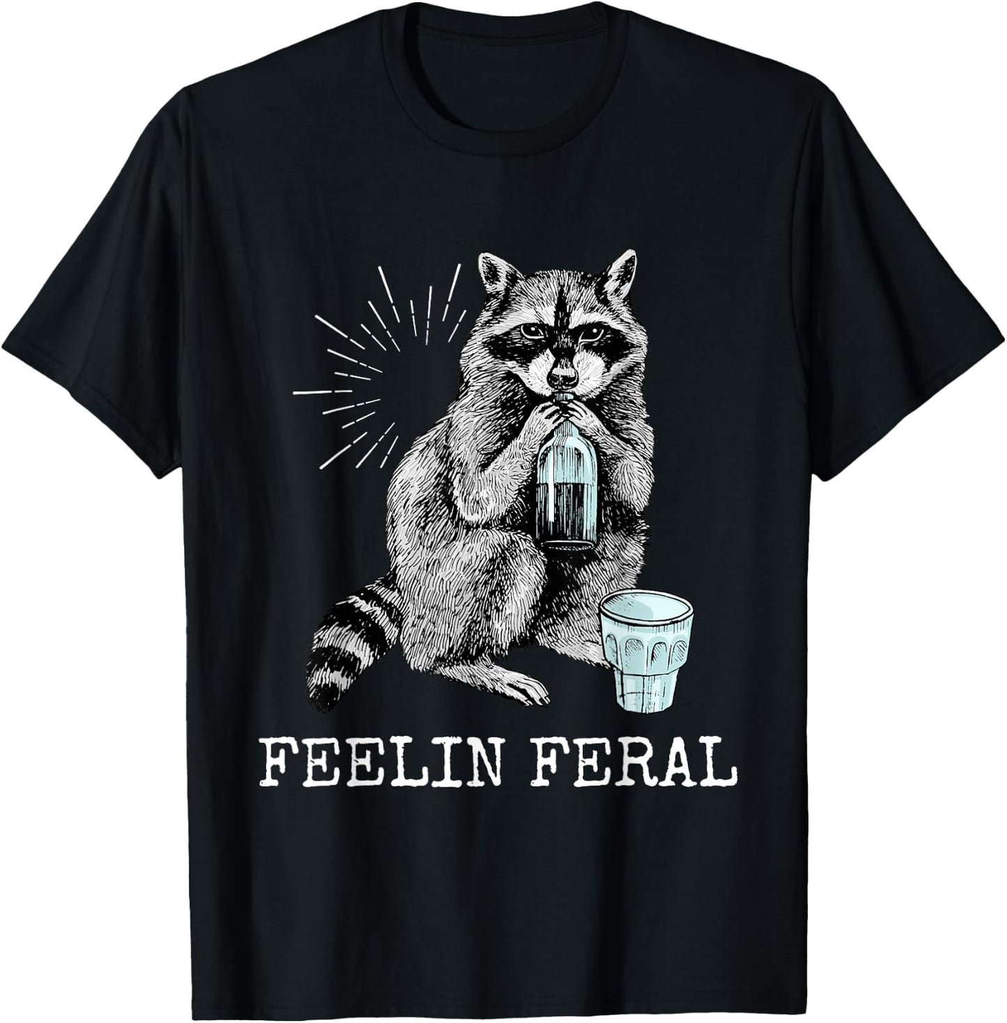 Raccoon Feelin Feral T-Shirt - T-Shirt | Black