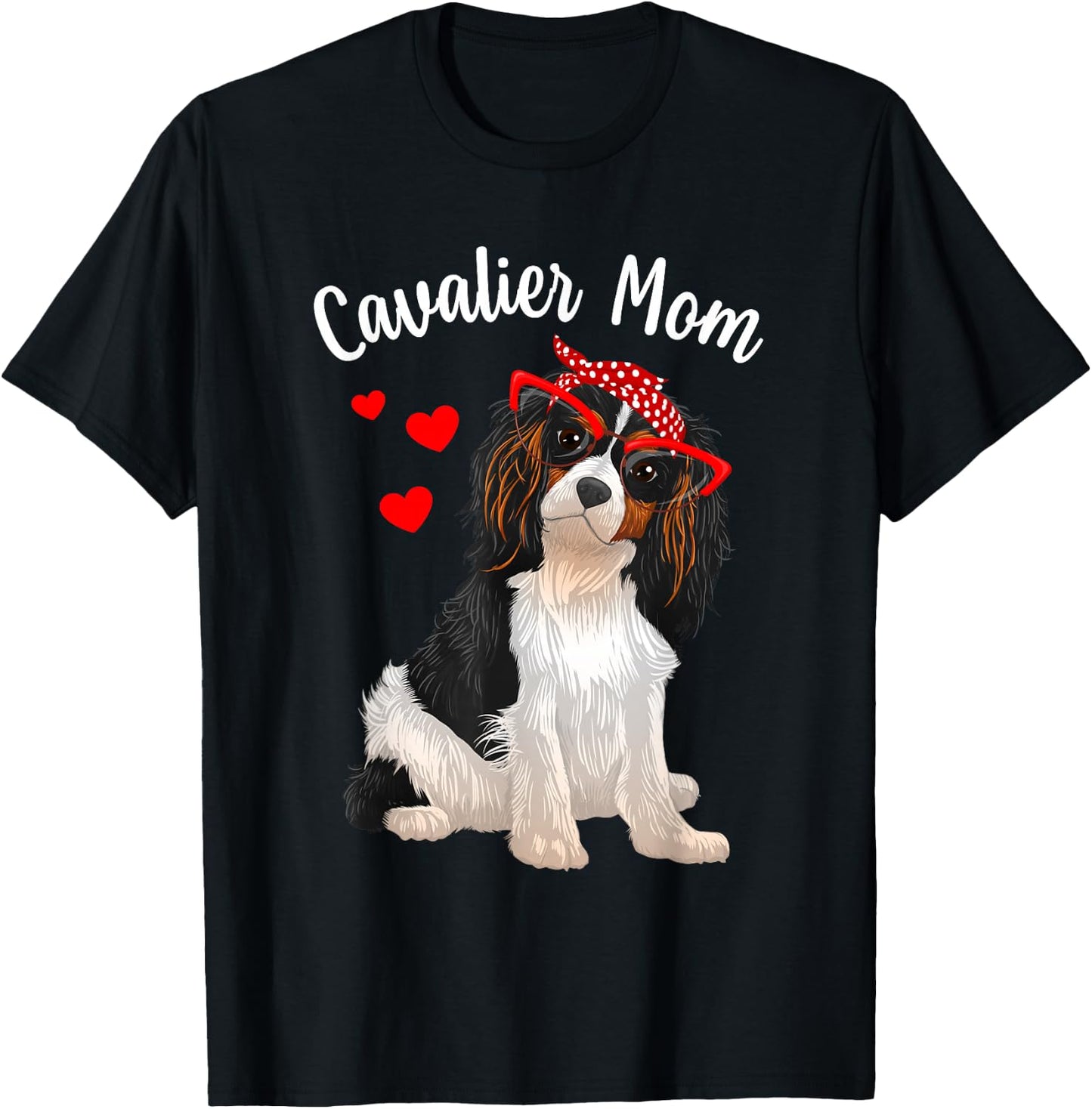 Cavalier King Charles Art Mom Cavalier Spaniel T-Shirt - T-Shirt | Black