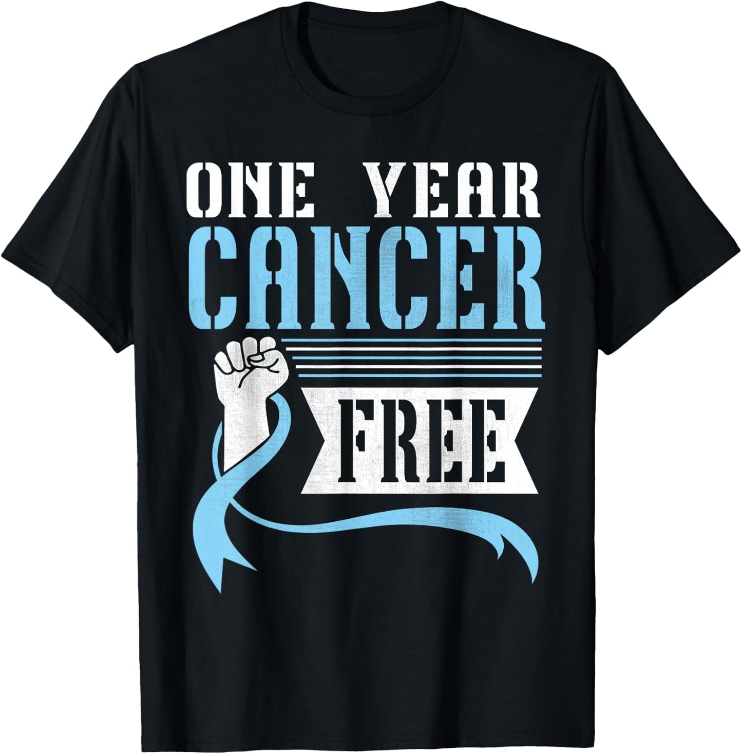One Years Prostate Cancer Free Warrior Fighting Won Survivor T-Shirt - T-Shirt | Black