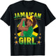 Jamaican Girl Queen Empress Rastafari Reggae Jamaica Flag T-Shirt - T-Shirt | Black