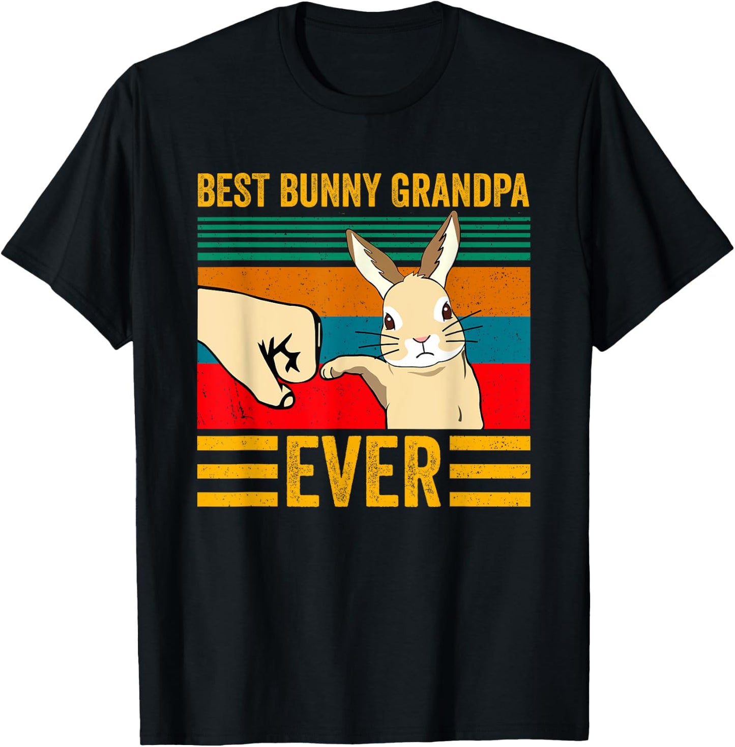 Best Bunny Grandpa Ever Rabbit Lover Father Pet Rabbit T-Shirt - T-Shirt | Black