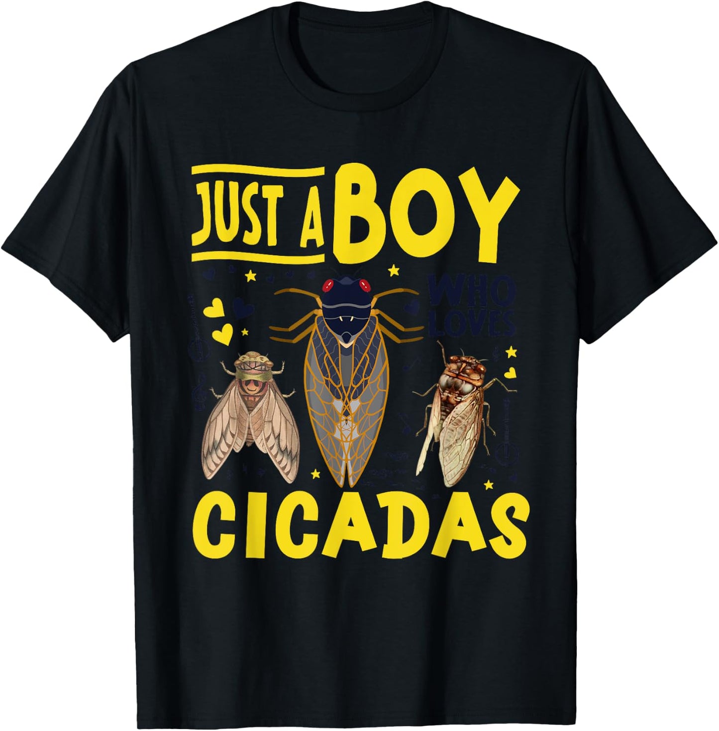 Just a Boy Who Loves Cicada T-Shirt - T-Shirt | Black