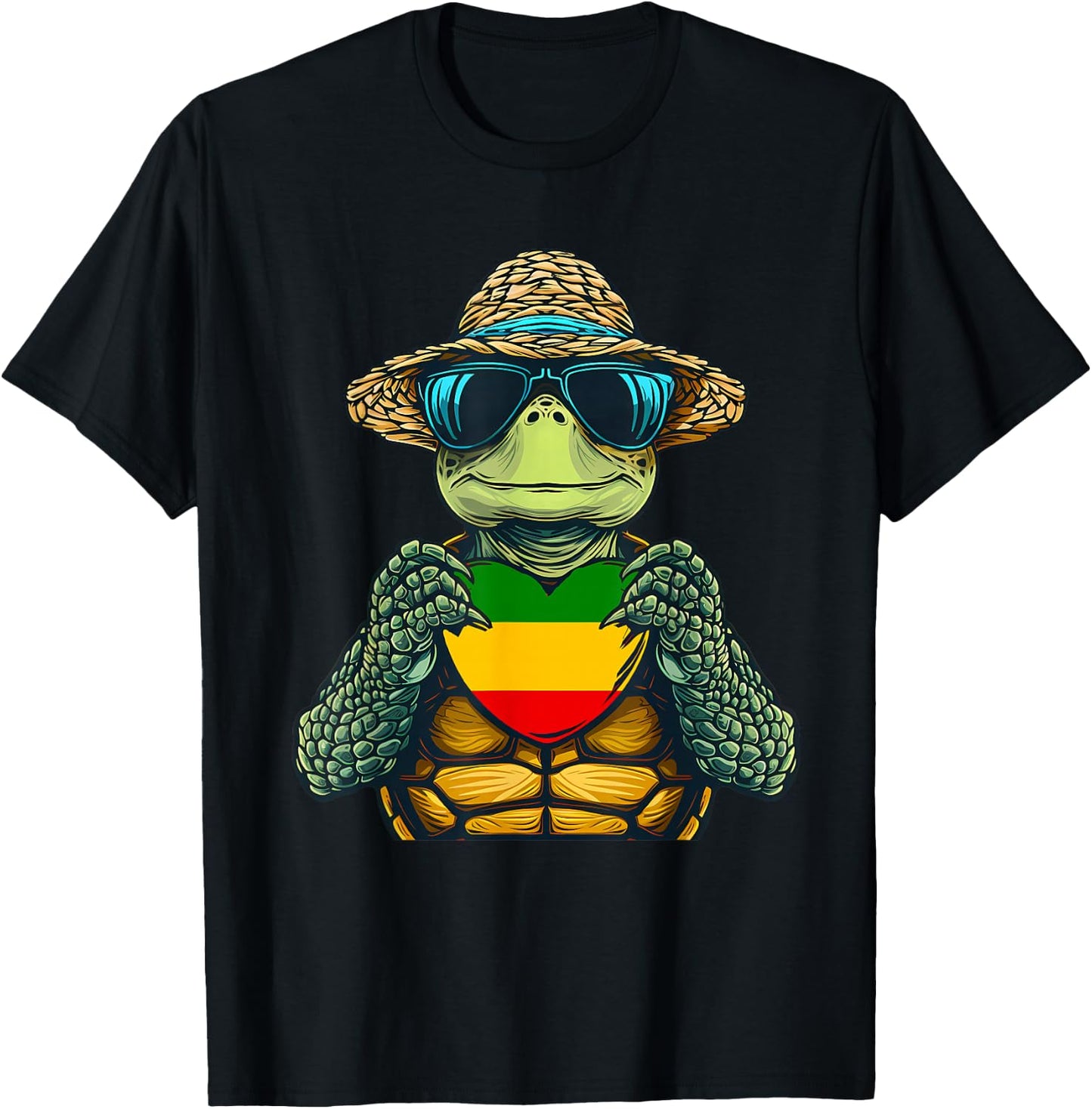 Rasta Reggae Turtle Jamaica Music Rastafari Roots Jamaican T-Shirt - T-Shirt | Black