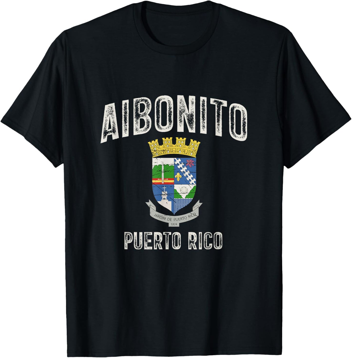 Aibonito City in Puerto Rico, Aibonito Armorial T-Shirt - T-Shirt | Black