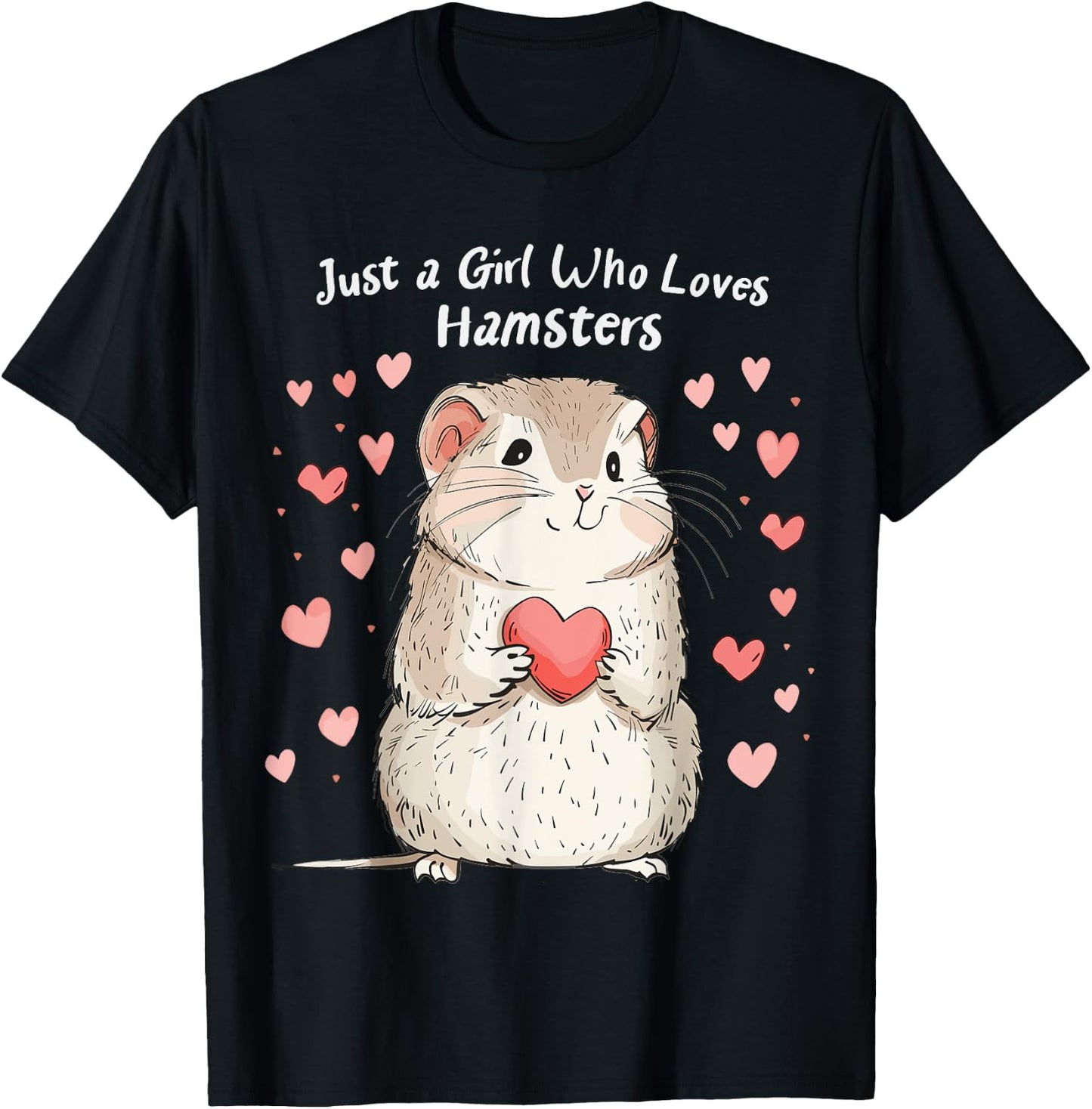 Cute Hamster Lovers Gift This Girl Loves Her Hamster T-Shirt - T-Shirt | Black