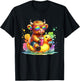 Cute Highland Cow Duck Pool Float Summer Vibes Swimming T-Shirt - T-Shirt | Black
