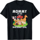 Mommy Of The Birthday Girl Farm Animals Matching Farm Theme T-Shirt - T-Shirt | Black