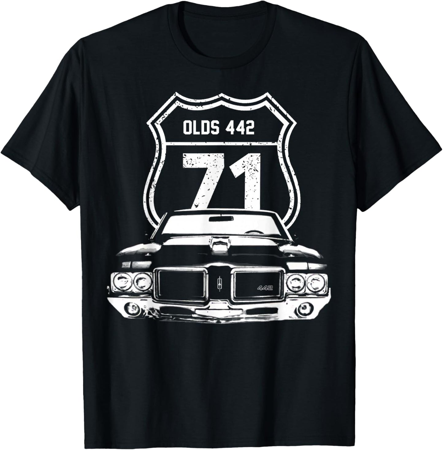 1971 71 Olds 442 Muscle Car T-Shirt - T-Shirt | Black