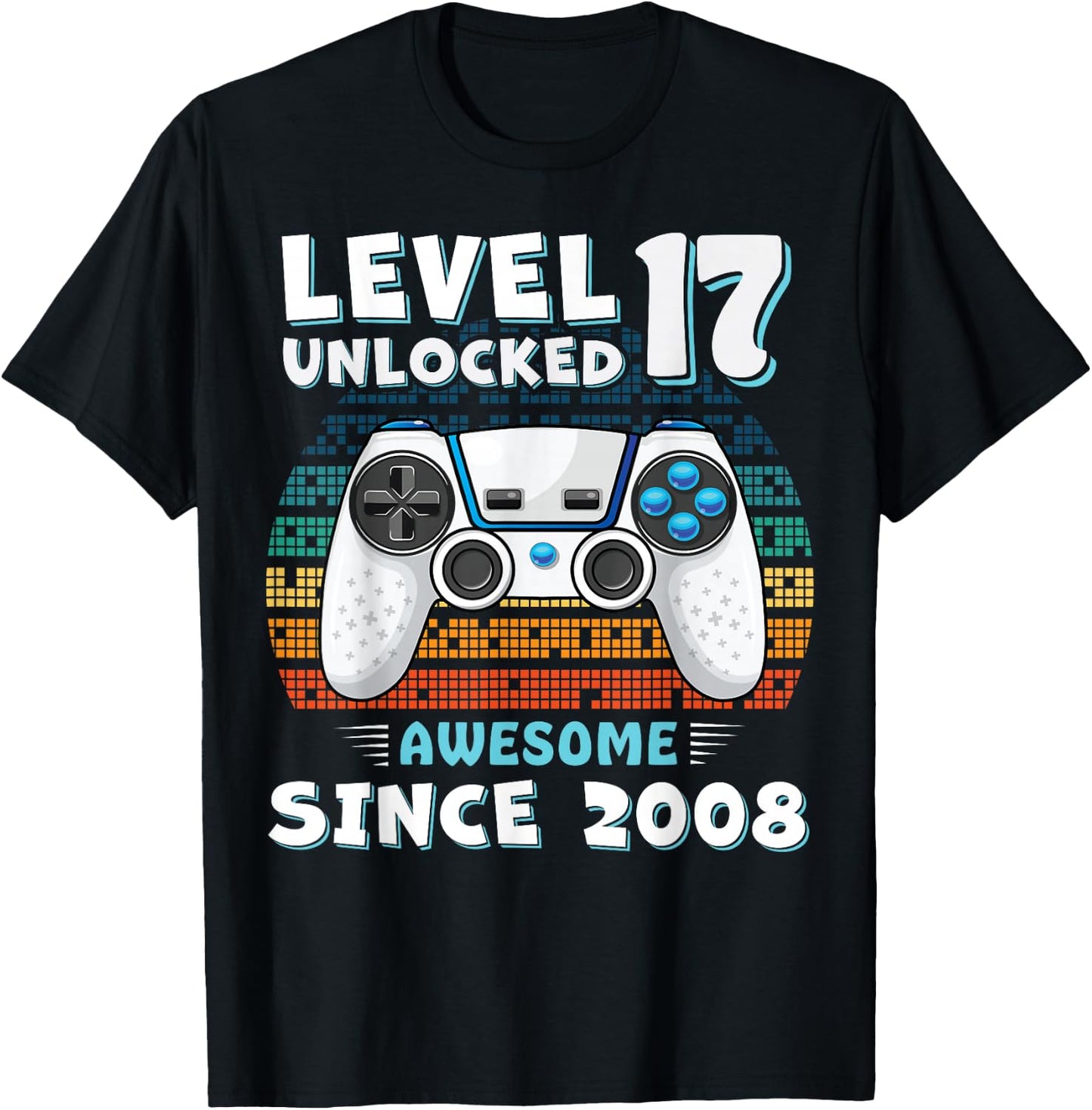 17 Year Old BDay Decorations Men Boy 17yr 2008 17th Birthday T-Shirt - T-Shirt | Black