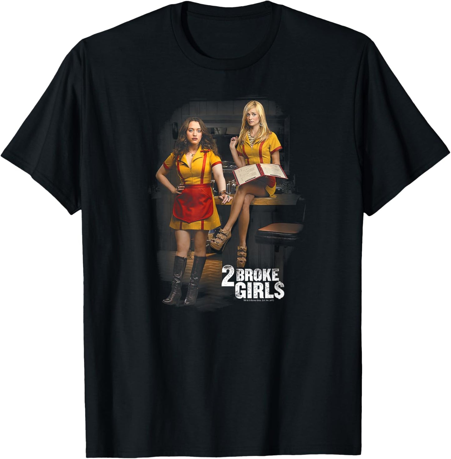 2 Broke Girls Max & Caroline T-Shirt - T-Shirt | Black
