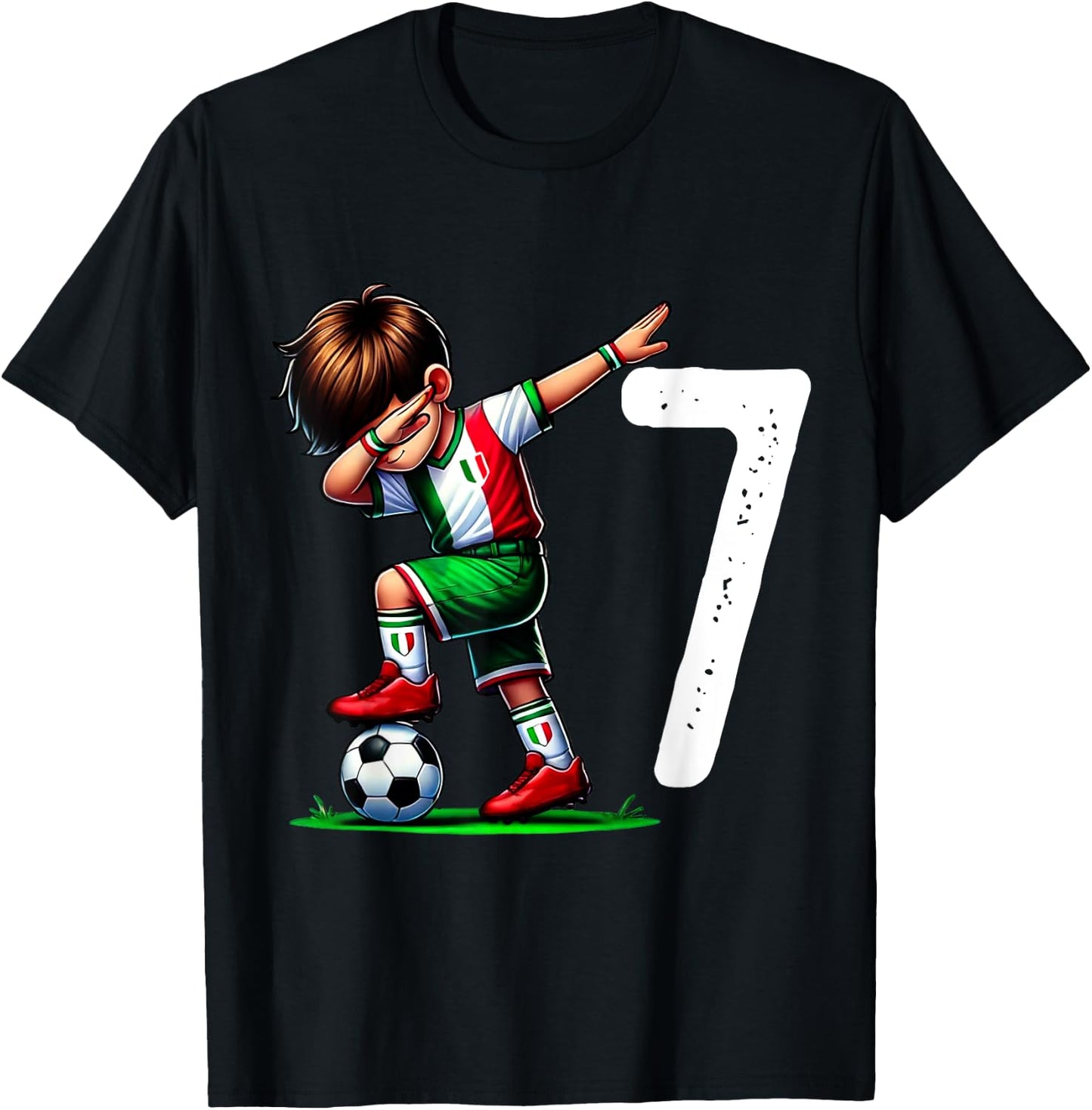 Children's Football Jersey 7 Years Birthday Gift 7 Years T-Shirt - T-Shirt | Black